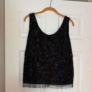 Elegant Black Sequin Women's Top